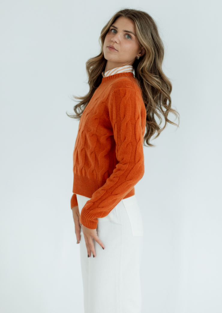 Luxe Cable Crew Sweater