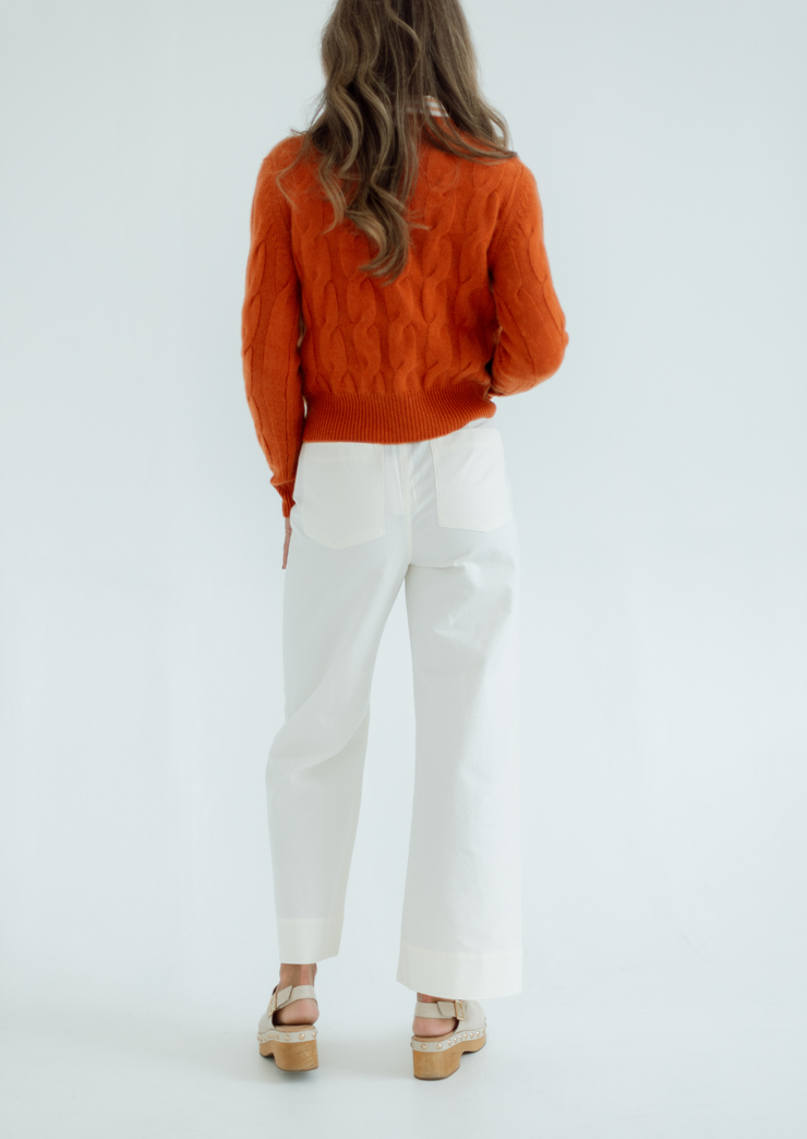 Luxe Cable Crew Sweater