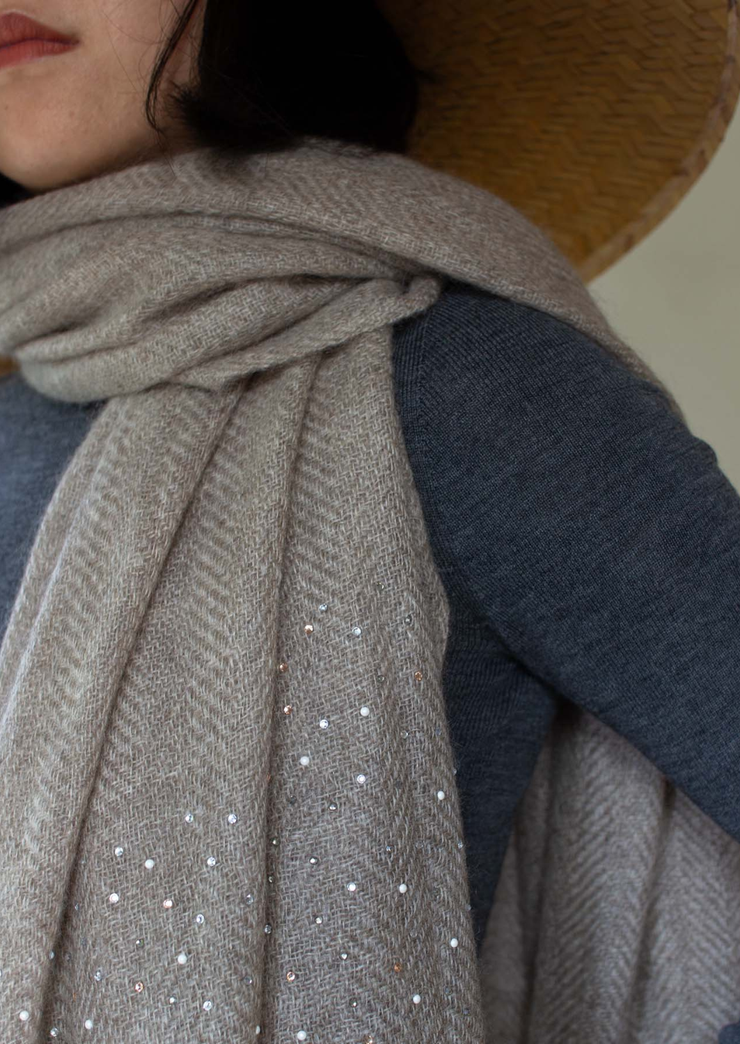 Diamante Cashmere Shawl, OR25-S04