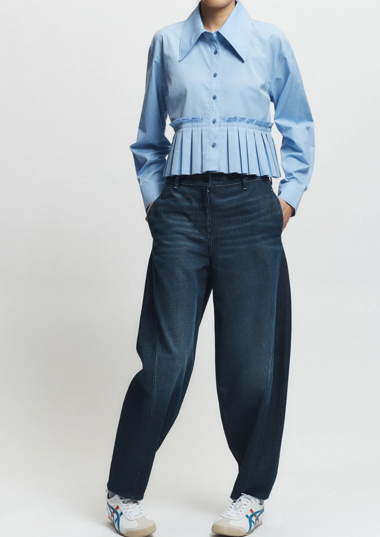 Mila Ruched Poplin Blouse