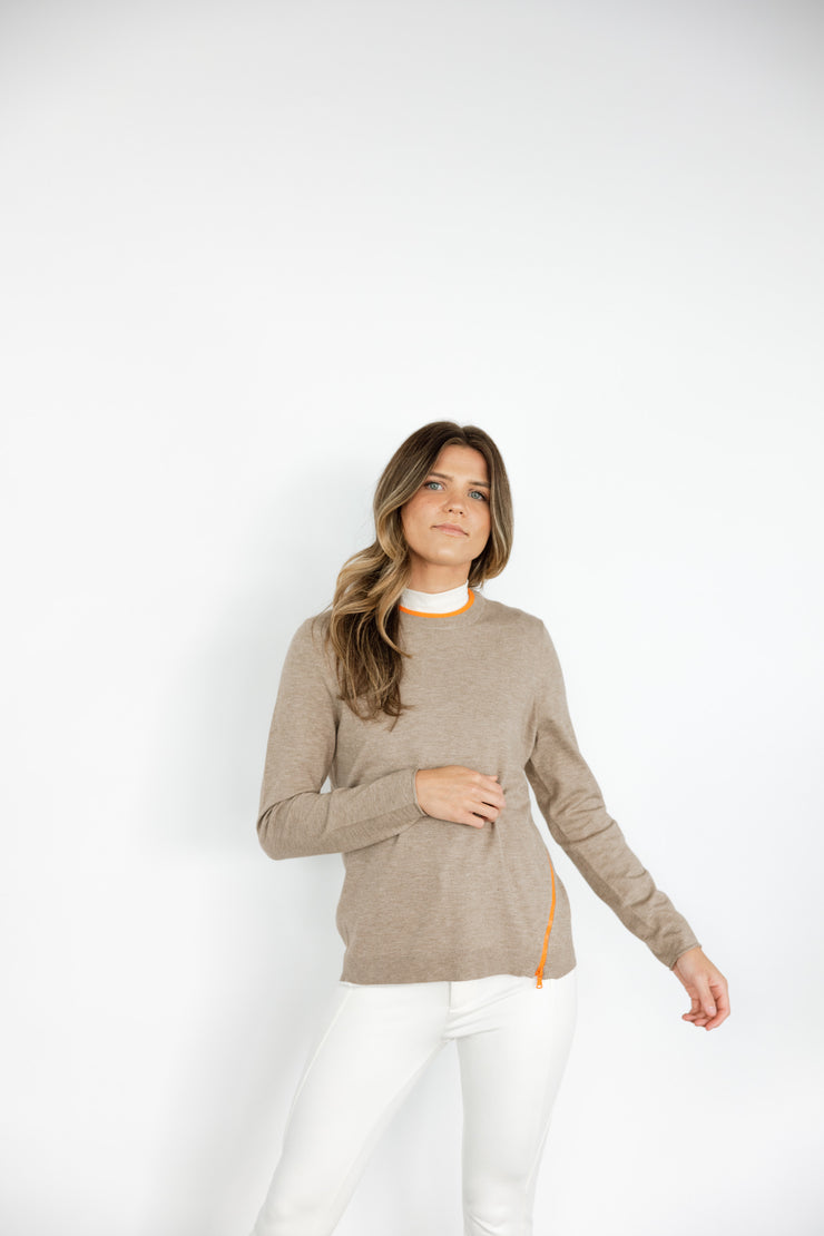 Tipped Neck Sweater