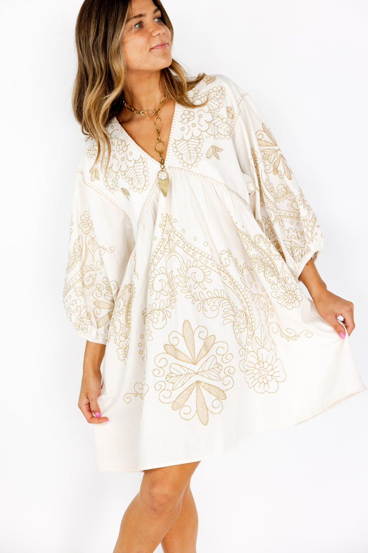 Gold Embroidered Dress