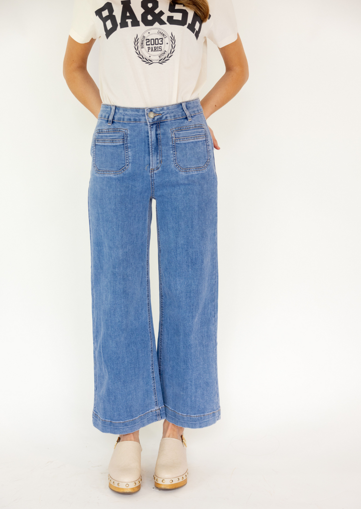 Cropped Patch Pocket Pant