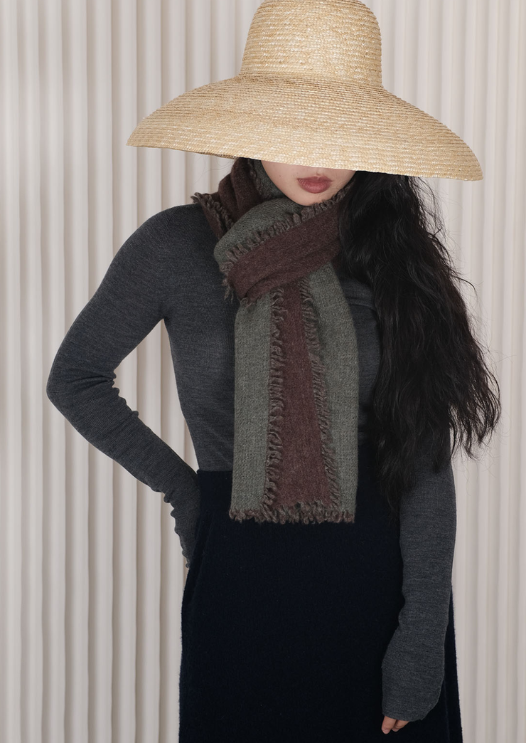 Ume Frayed Cashmere Scarf, OR25-S08
