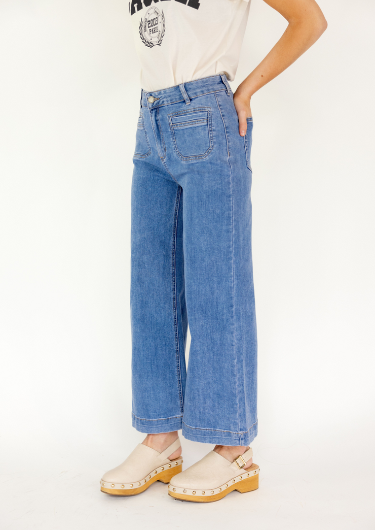 Cropped Patch Pocket Pant