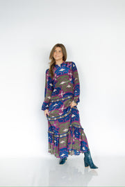 Uzbek Mock Neck Maxi Dress