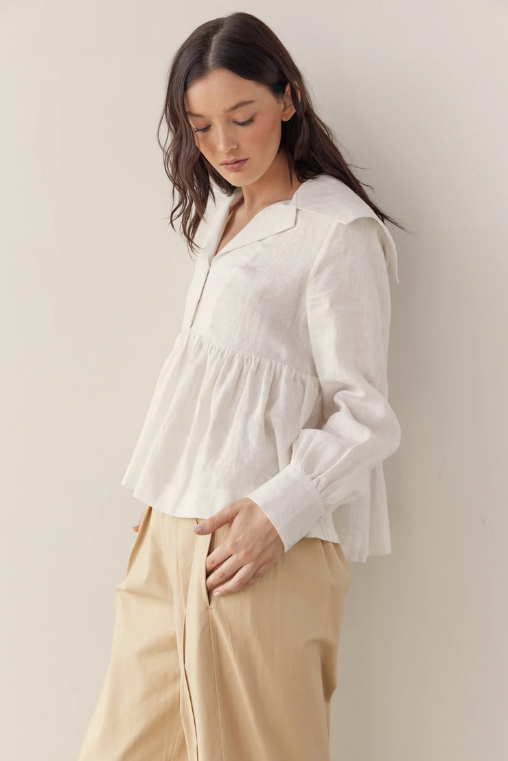 Linen Collared Blouse
