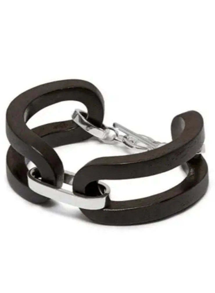 Black Wood Open Link Bracelet