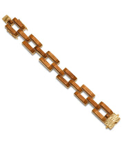 Pathway Link Bracelet, Teak with Gold