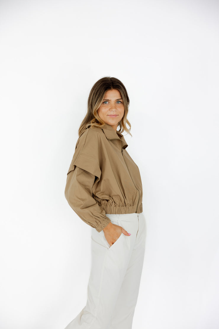 High Neck Crop Jacket