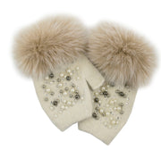 Glove with Pearls and Faux Fur