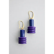 GNDE39 Navy Blue and Purple Earrings