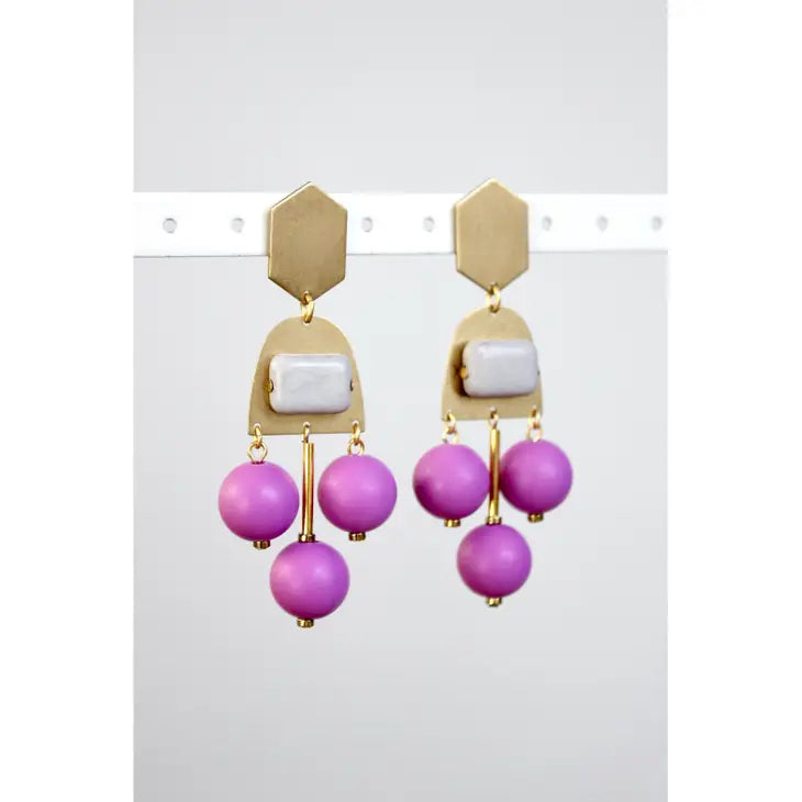 GNDE68 Purple and Gray Earrings