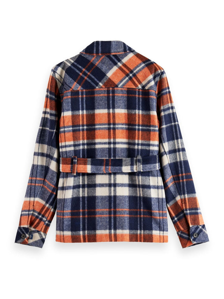 Checked Belted Overshirt
