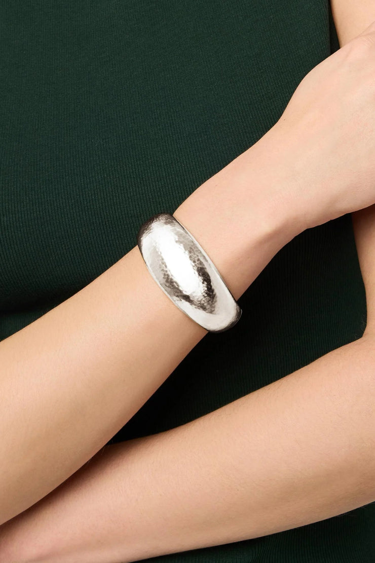 Catalina Statement Hinge Bangle, Silver