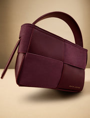 Taya Woven Suedette Top Handle Bag