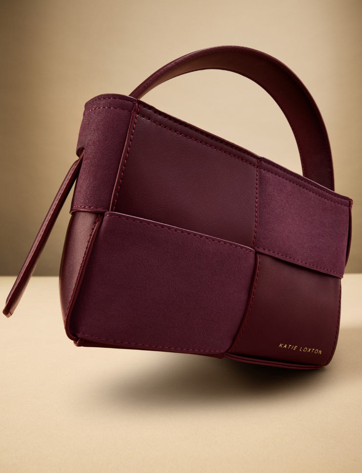 Taya Woven Suedette Top Handle Bag