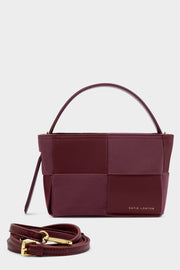 Taya Woven Suedette Top Handle Bag