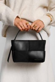 Taya Woven Suedette Top Handle Bag