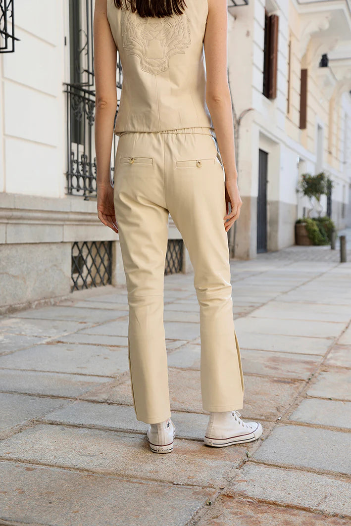Leather Pant - Ivory