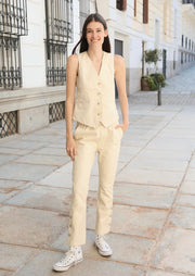 Leather Pant - Ivory