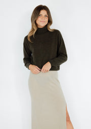 Malibu Roll Neck Sweater - Army