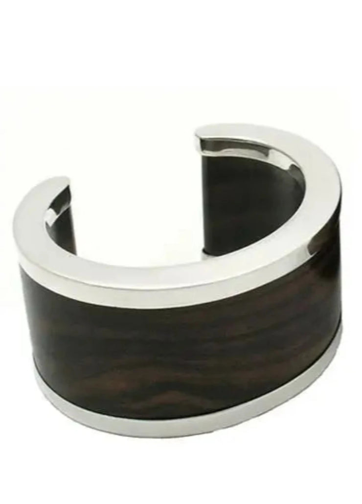 Rosewood and Silver Signature Cuff
