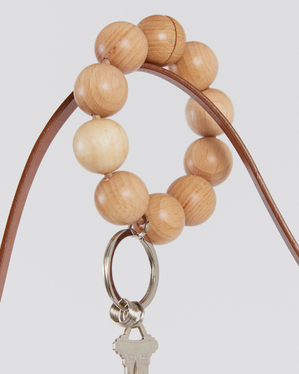 Wood Ball Keychain