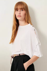 Summer Night T-Shirt with Knot Sleeves IN BLACK