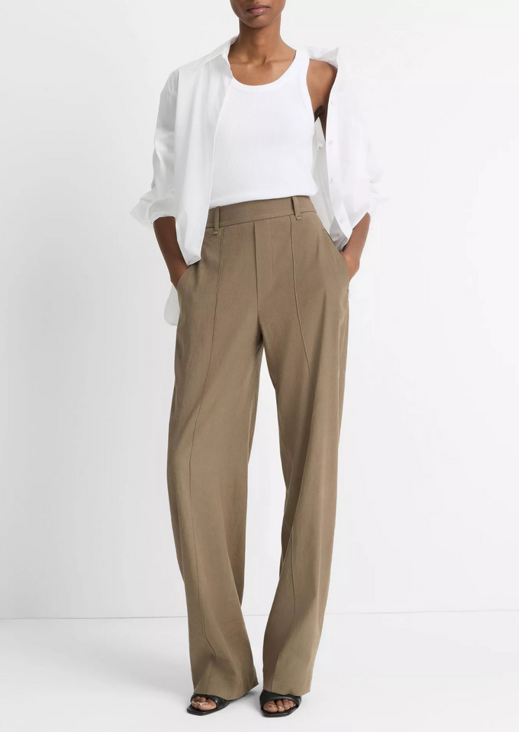 High Rise Pull On Linen Pant