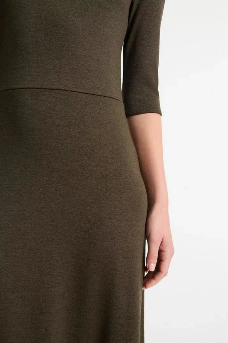 Elbow Sleeve Turtleneck Dress