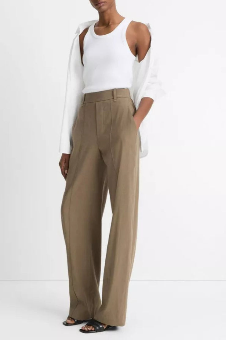 High Rise Pull On Linen Pant