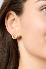 Wave Circle Stud Earring