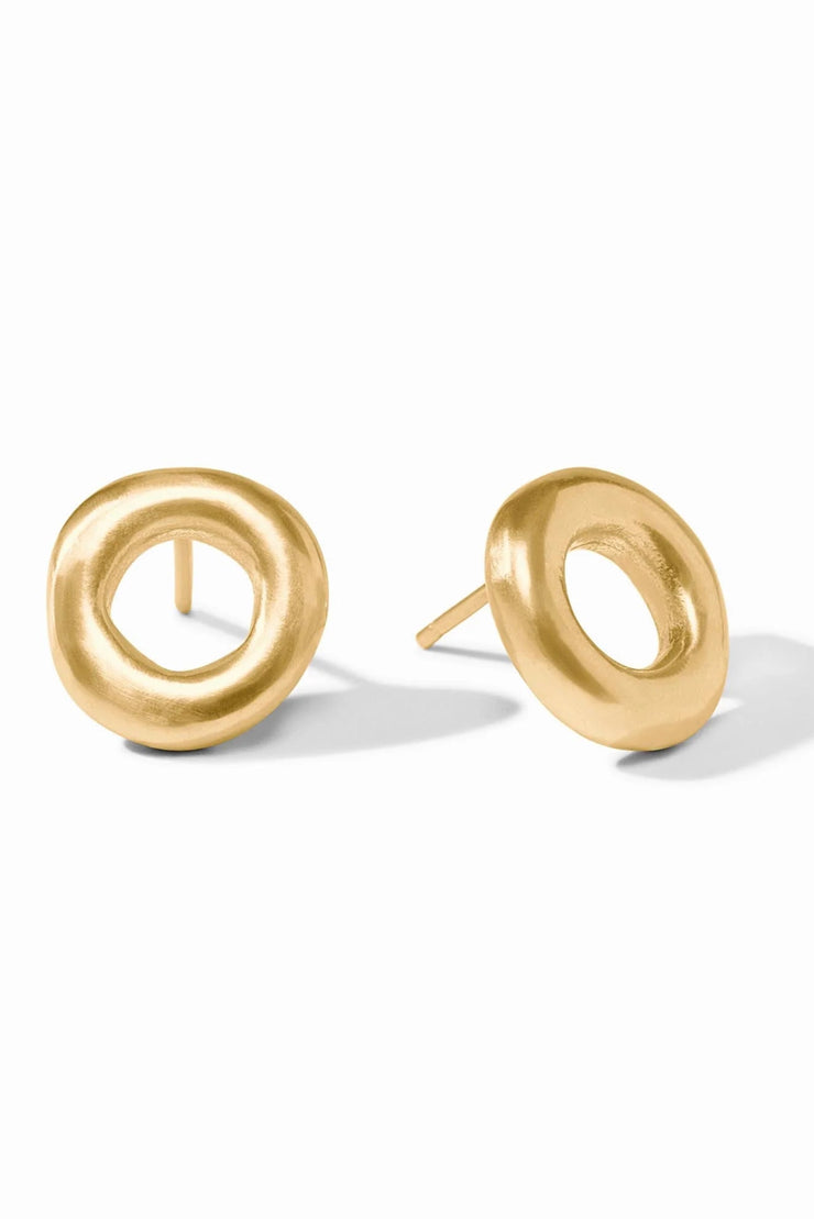 Wave Circle Stud Earring