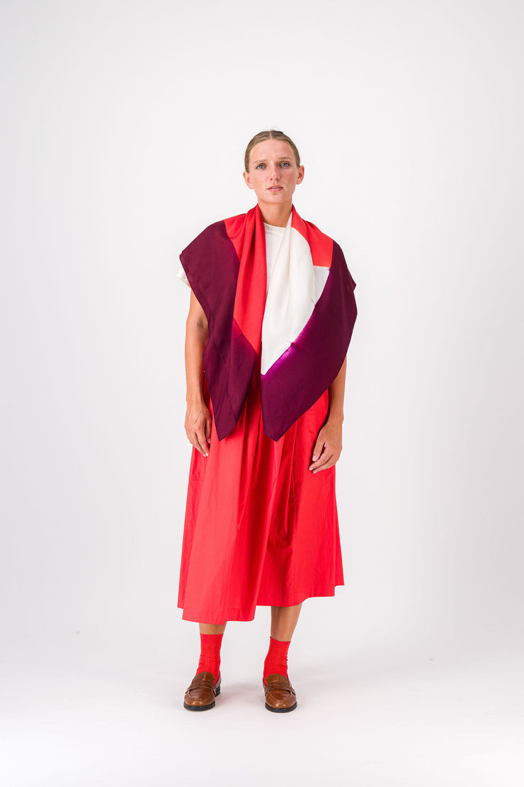 Aire Scarf - Cassis & Red