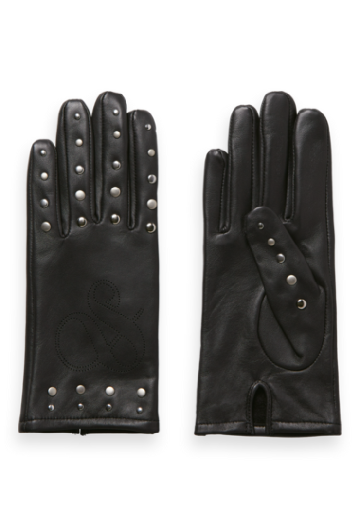 Studded Logo Gloves