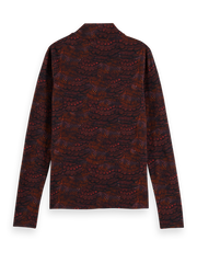 Printed Mock Neck Top