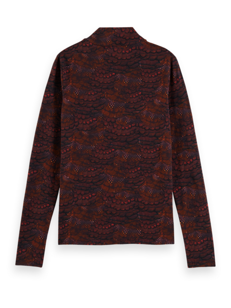 Printed Mock Neck Top