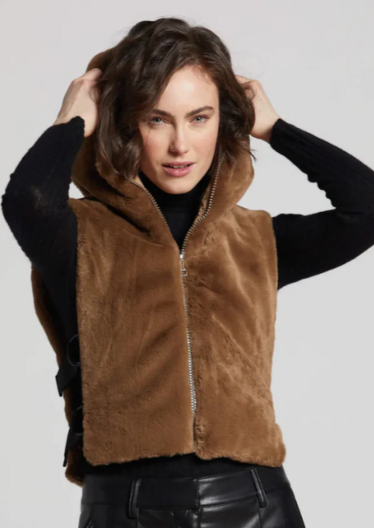 Fur Hooded Gilet
