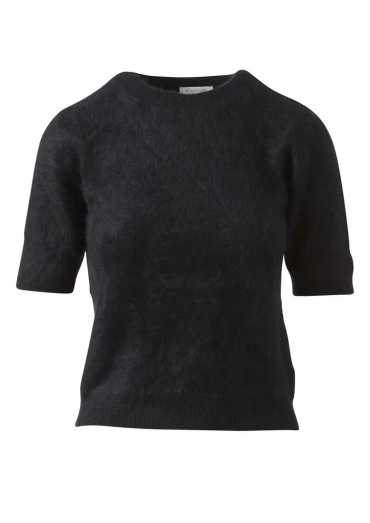 Brushed Short Sleeve Crew, Cashmere