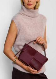 Taya Woven Suedette Top Handle Bag