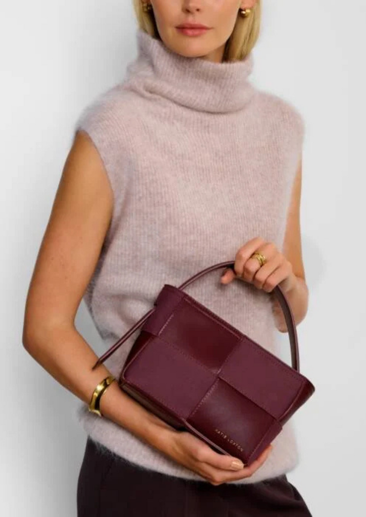 Taya Woven Suedette Top Handle Bag